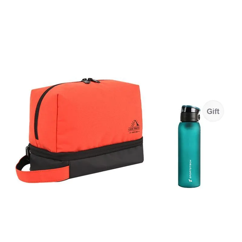 GOX Canvas Sports Single Layer Canvas Bag Toiletry Bag Unisex Ecru Khaki Gray Orange-70