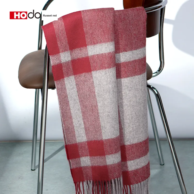 Red Bean 30% Cashmere 70% Wool Knit Scarves Women's-8