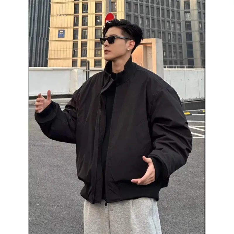 XIDELONG Jackets Coats Unisex Black-1