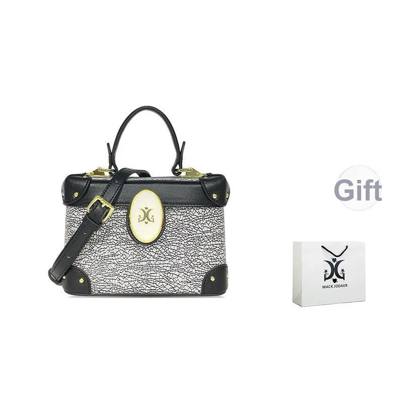 MACK JODAER Synthetic Leather Box Bag, Shoulder Bag, Crossbody Bag, Handbag Regular Women's Black-0