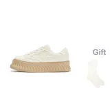 White (Canvas Hem) Gift Included Socks (Please Refer to Details)
