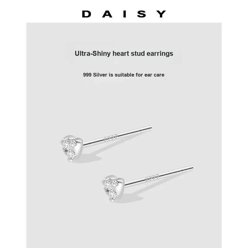 Daisy Dream 999 Fine Silver Stud Earrings Women's-4