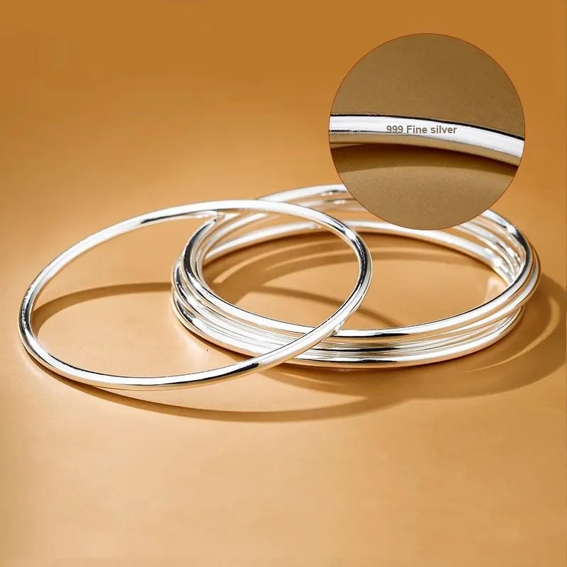 Hui Xuan Charm 999 Fine Silver Bangles Women's-3