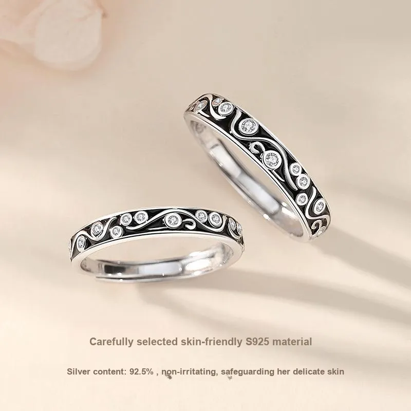 Eclater 925 Sterling Silver Couple Rings Ring Unisex-2