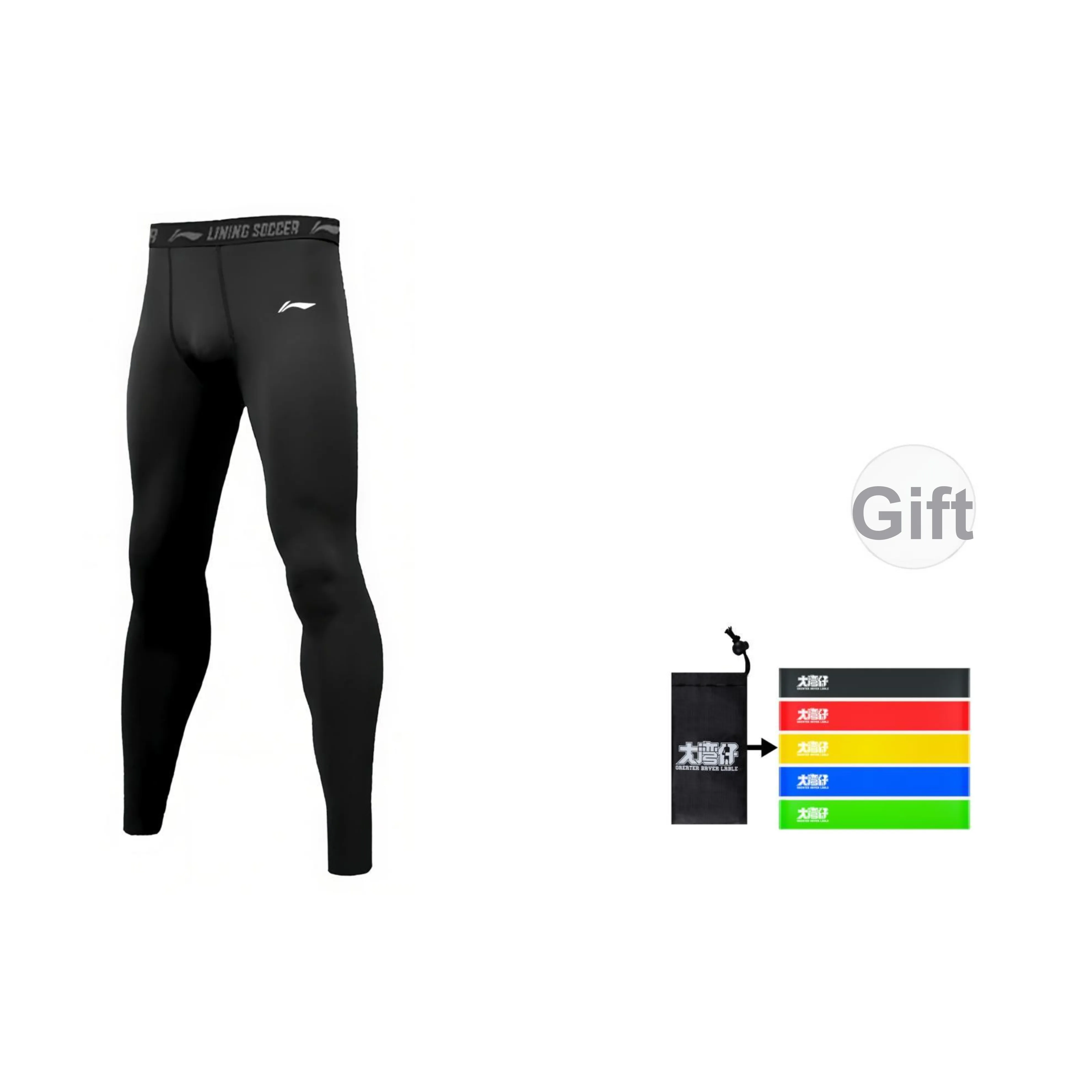 Подкладка Маленький логотип Черный флис с подкладкой [Включает 5 резиновых лент] Мужские спортивные брюки