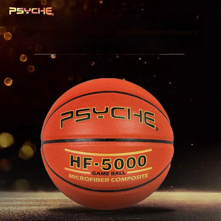 PSYCHE Microfiber Leather Basketball Light Brown Size 7 Training Unisex-3