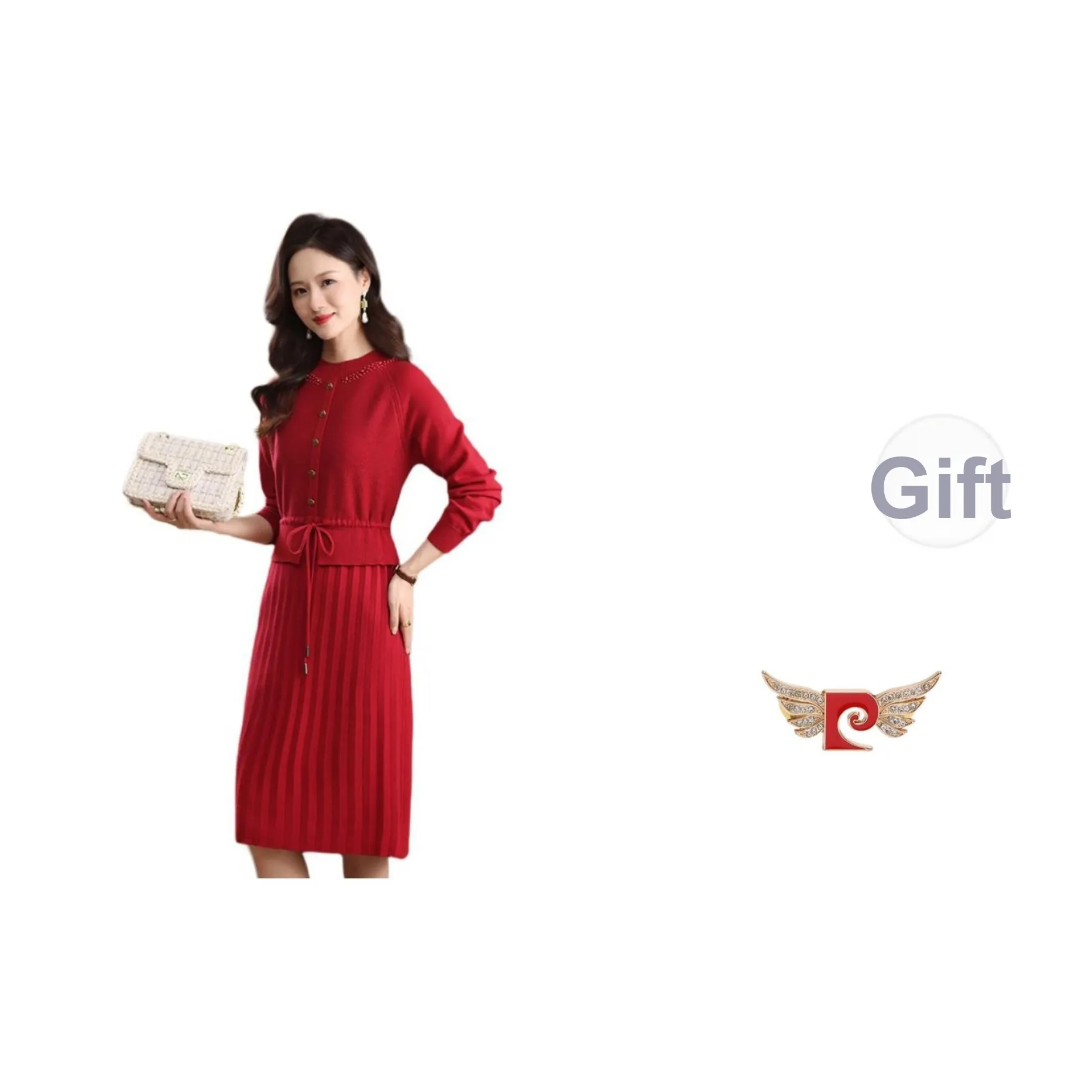 PIERRE CARDIN Длинное платье с длинными рукавами женское