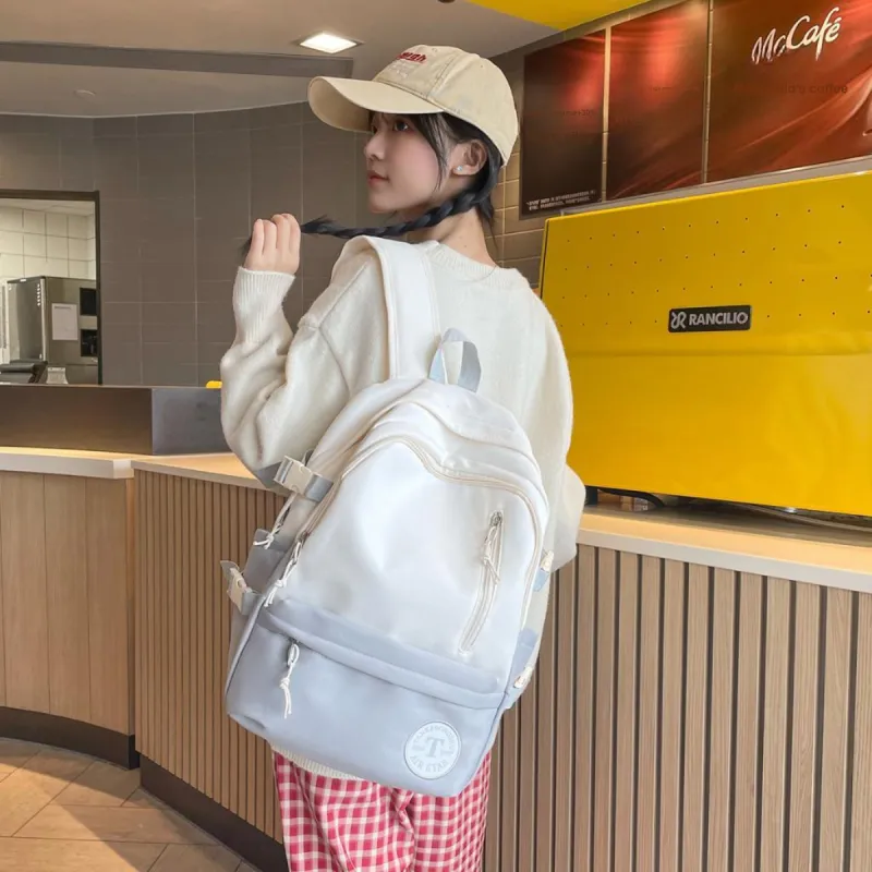 TOUTSEUL YOLO Nylon Backpack Regular Unisex Light Gray/Black/Pink/Khaki-1