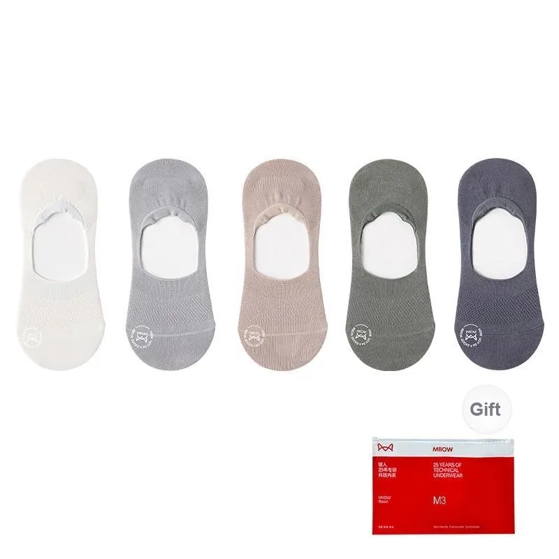 MIIOW Cool One Summer Series No Show Socks Men's Shopping Bag 5 Pack-37