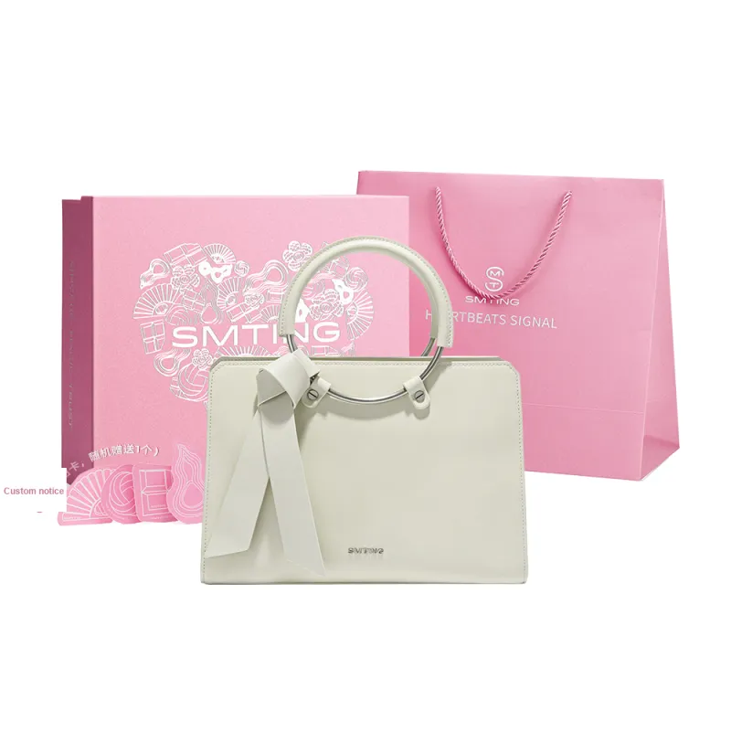 Simedin Cow Split Leather Handbag Shoulder Bag Women's Milk White-2