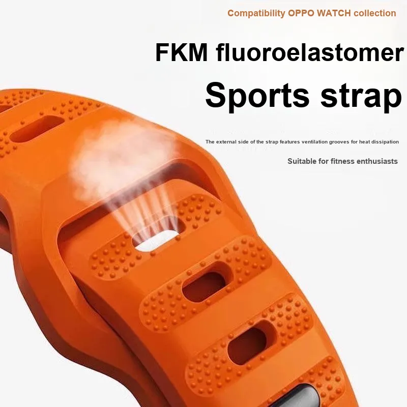 FZRT Watch Bands FKM Fluoroelastomer Sports Waterproof And Sweatproof Breathable Strap Unisex-1