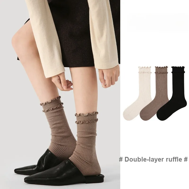 Vine Color Mid Calf Socks Unisex 3 Pack-5