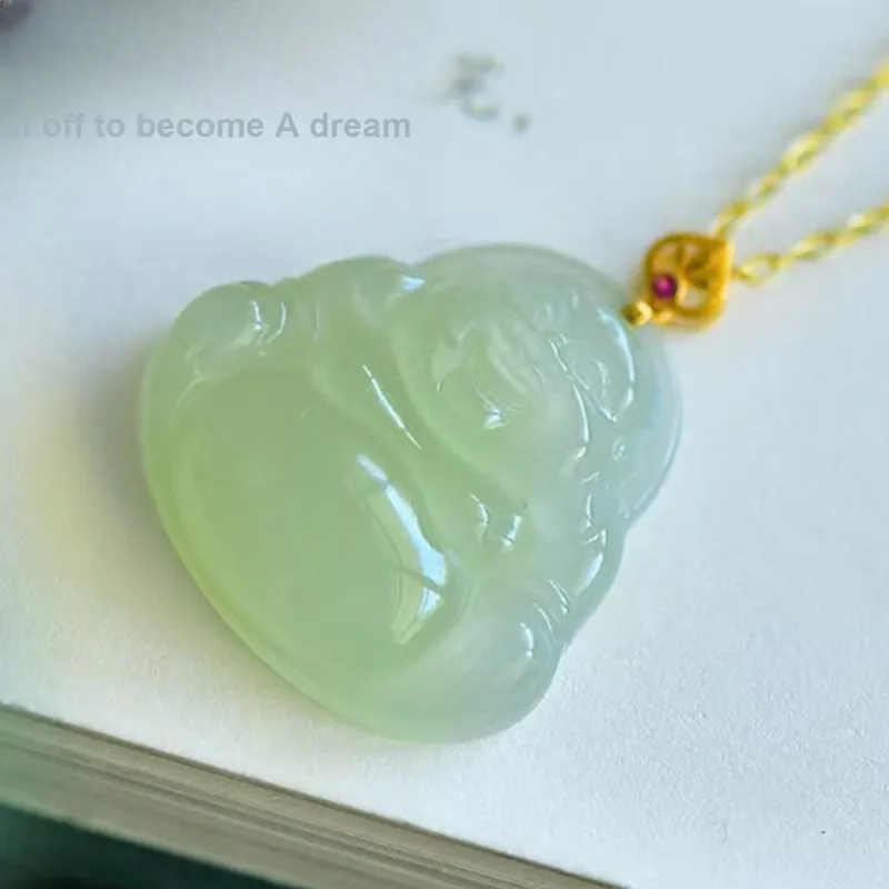 LAOMIAO Hetian Jade Pendants Pale Greenish White Jade Women's-10