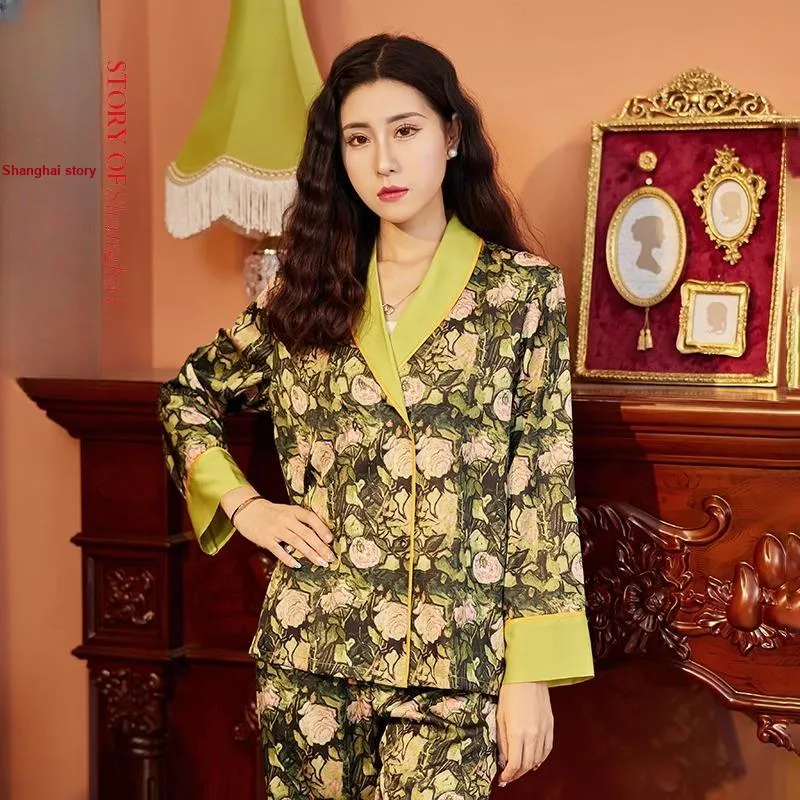 Shanghai Story Pajama Set Women's Gift Box Set Butterfly Love Flower-4