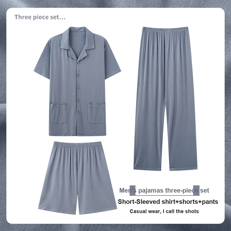 MIIOW Cool One Summer Series Pajama Set Men's Steel Blue-1