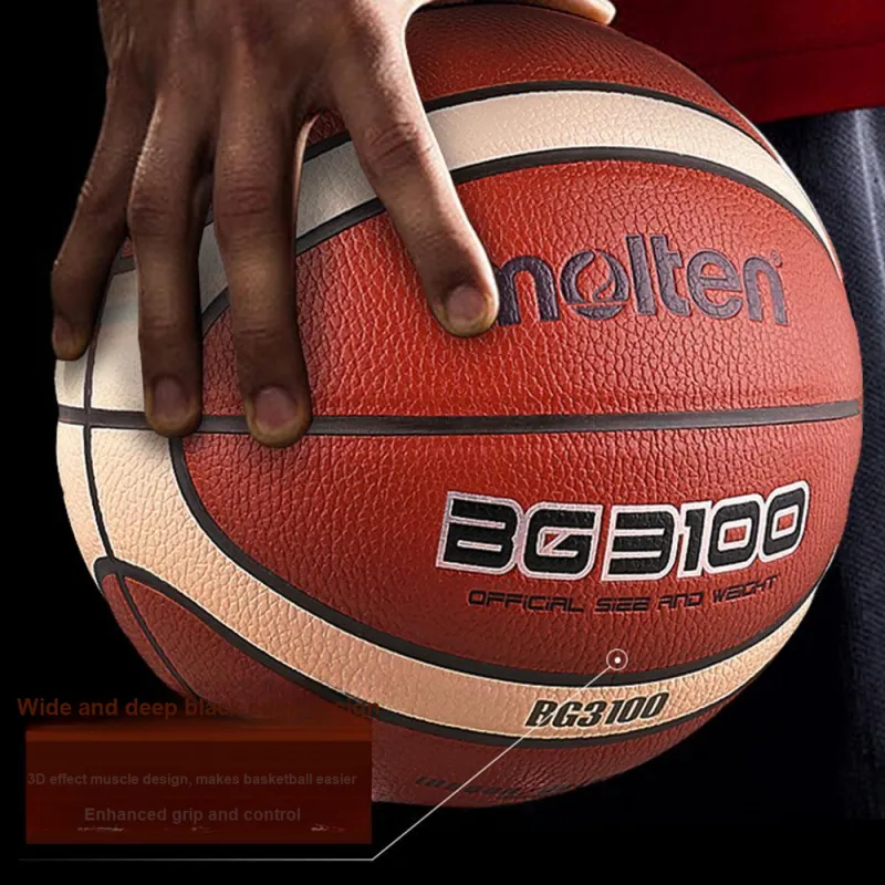 Molten PU Basketball Brick Red Size 76 Size 5 Size Training Unisex-3