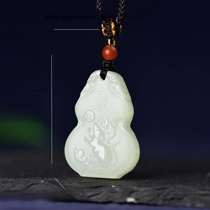 KUNYUYAO Hetian Jade Pendants White Jade Unisex-3