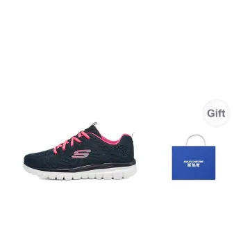 Skechers Graceful Get Connected Blue/White/Pink Women's
