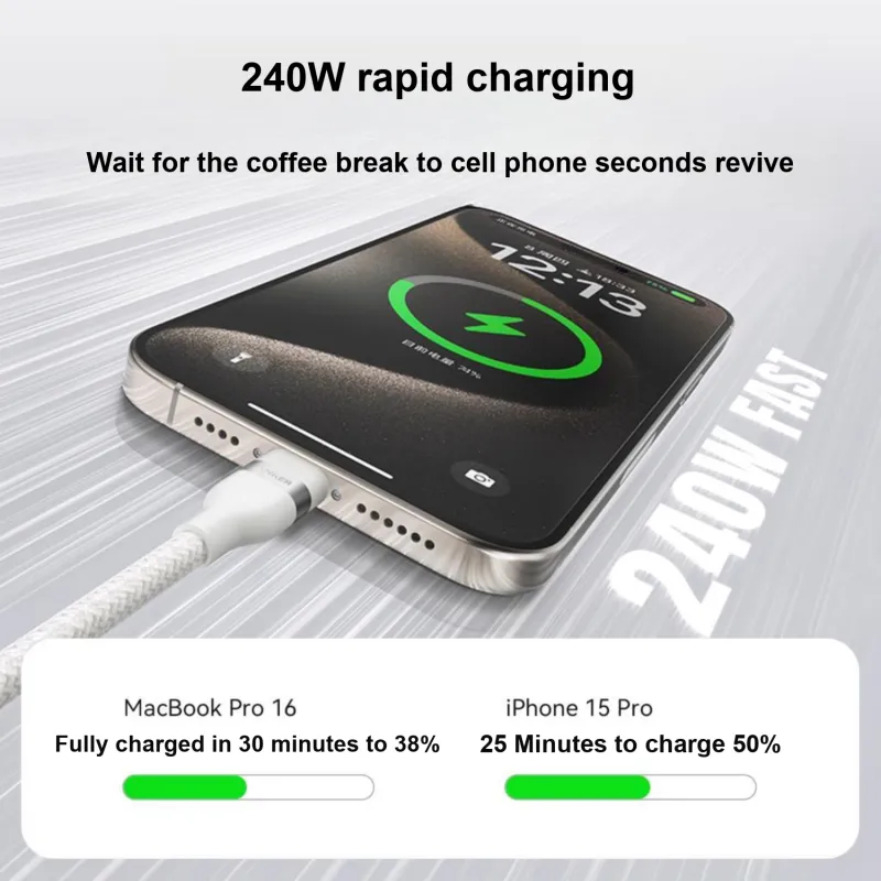 ANKER Type c To Type c 240W Safe Fast Charging Compatible With Apple 16/15/Android Collection Skin Friendly Woven Cable-26