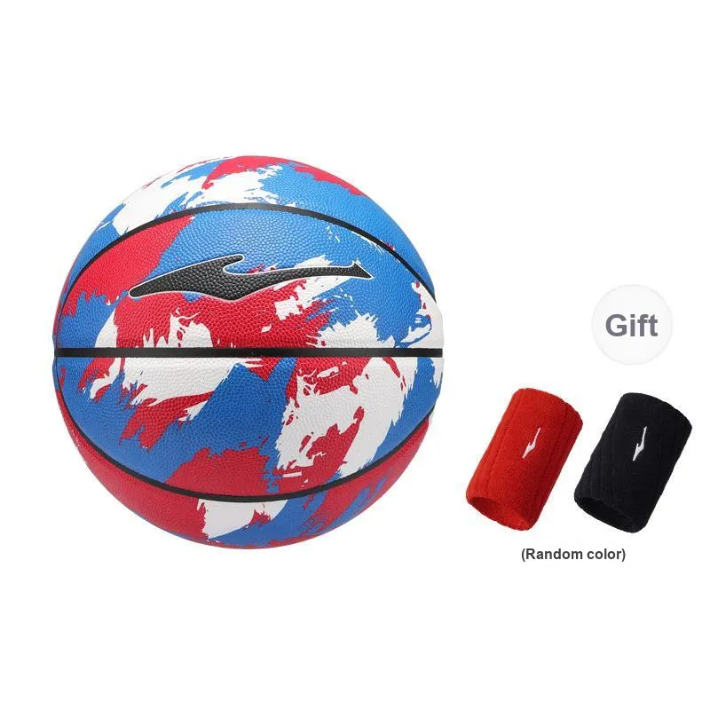 Erke Rubber Basketball Graffiti Red Size 7 Ball Training Match Unisex-5