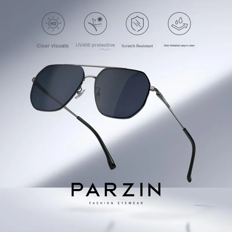 PARZIN Aviator Sunglasses Men's-5