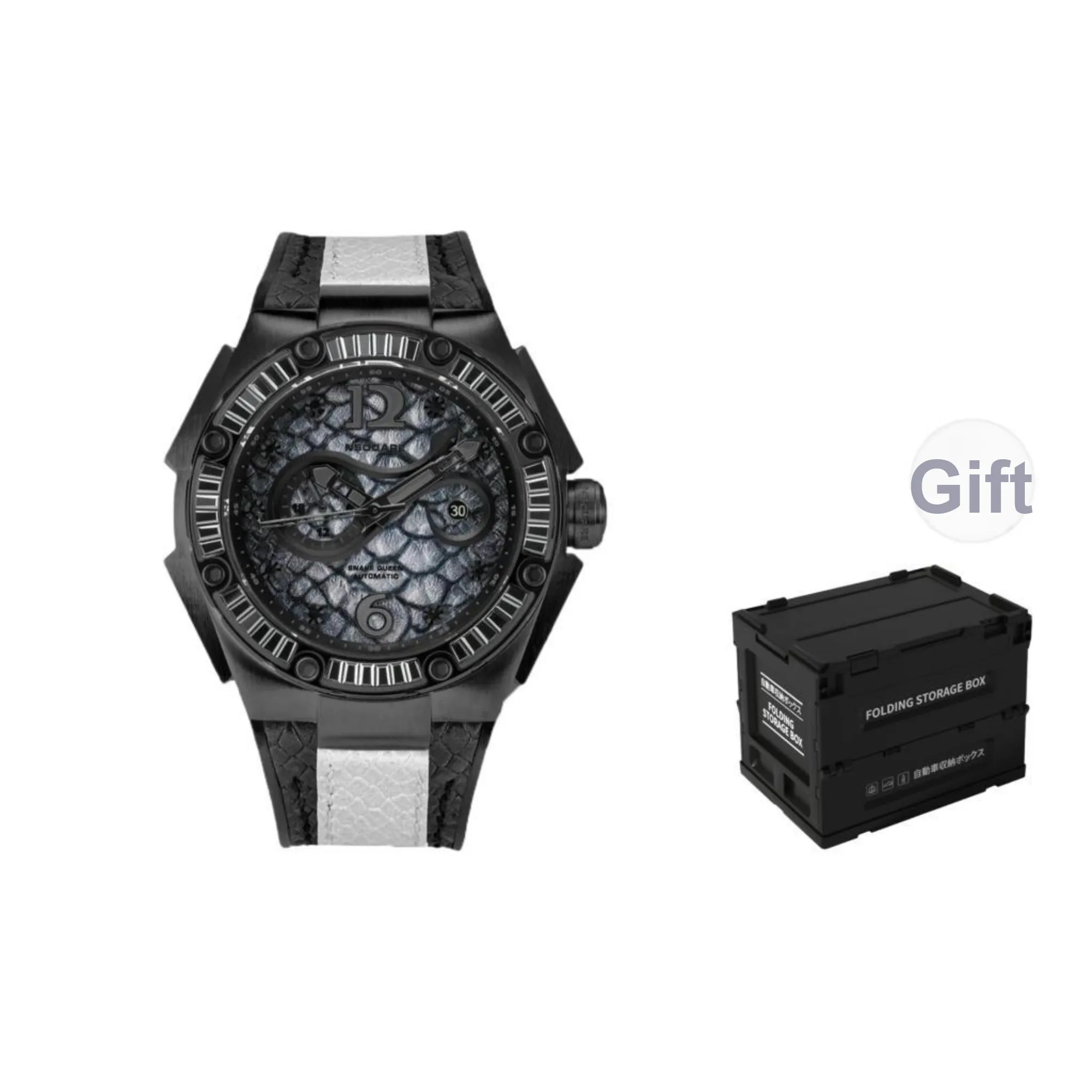 NSQUARE Queen Snake Collection Automatic Mechanical Movement Watch Men's Watches Black Dial