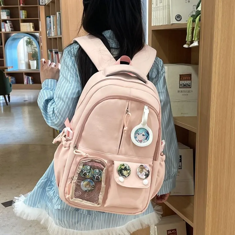 Debecca Composite Cloth Backpack Large Size Unisex Multicolor-14