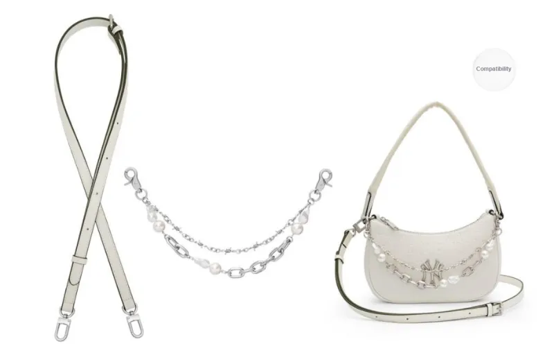 Lan Bao Fan Metal, Alloy Women's Bag With Pearl Decorative Chain Women's Silver-33