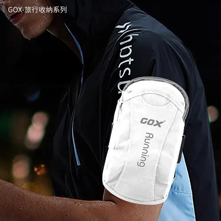 GOX Nylon Cool Run Arm Bag Cell Phone Pouch Unisex Neon Green/Glow In The Dark Metallic Silver-3