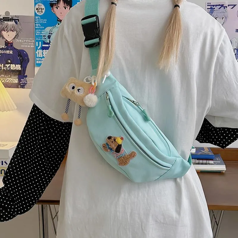 GOBLIN SHARKS 1759 Nylon Backpack, Sling Bag Regular Unisex White/Pink/Black/Yellow/Green-22
