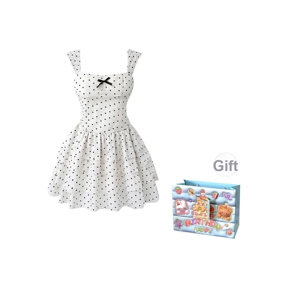 REMOULD Sleeveless Dresses Women's Polka Dot Backless Puffy Skirt