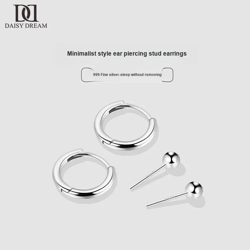 Daisy Dream S999 Fine Silver Earrings Unisex-4