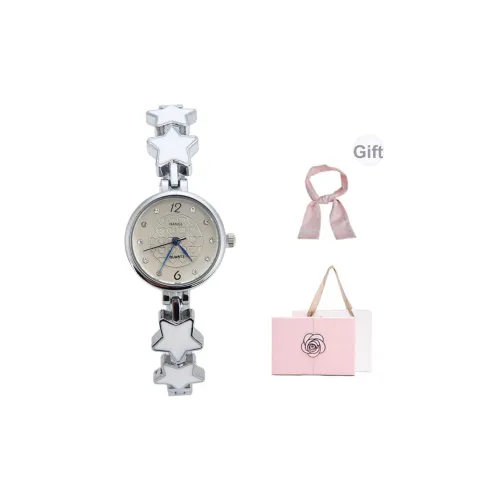 NANGL Кварцевый механизм сплав ремешок женские часы белый циферблат