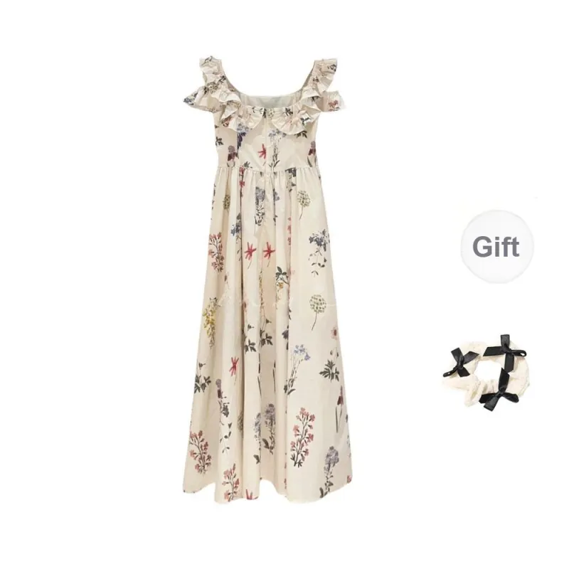 CPAURA Sleeveless Dress Women's Multicolor+Bowknot Hair Tie Comes With-1