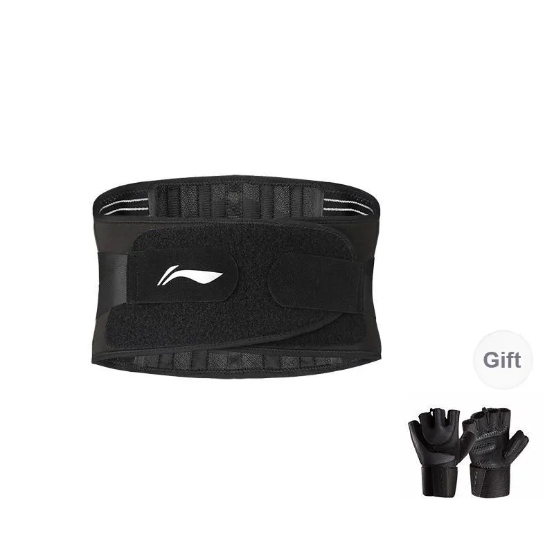 LiNing Back Support Braces Fitness Basketball Running Breathable Protective Compression Black Elastane Polyester Men's-10