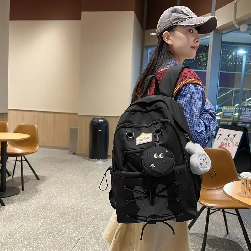 XIANGSU Nylon With PVC Backpack Women's Multicolor-26