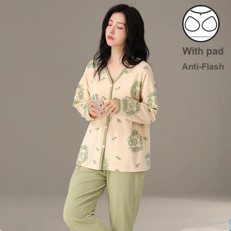 MADALLO Pajama Set Women's Yellow Green-2