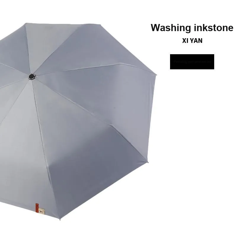 RABBITUU High Value Portable Manual Umbrella Sun Umbrella Foldable Solid Color Dual Use For Sunny And Rainy Days-5