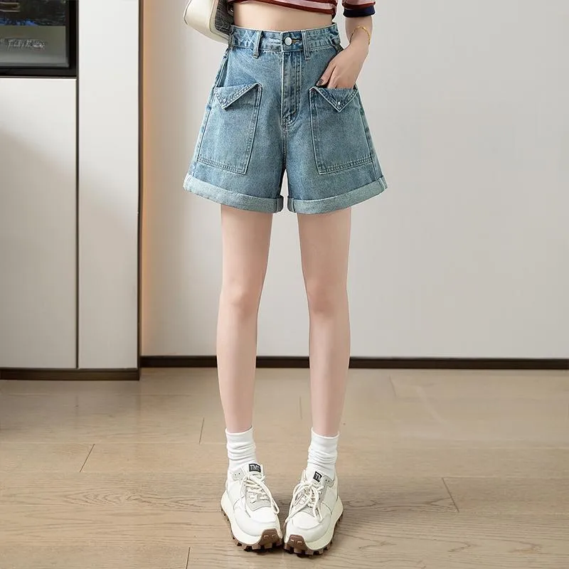 Cypress House Denim Shorts Women's Light Gray Blue-6