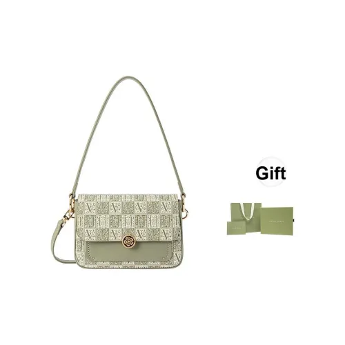 VANESSA HOGAN Сумка через плечо из коровьей кожи среднего размера женская зеленый коричневый