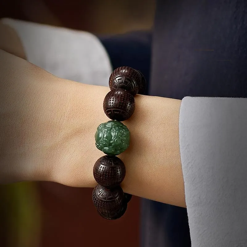 Yi Mingju Small Leaf Red Sandalwood Bracelets Men's-2