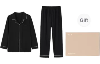 Aannsfam Pajama Set Men's Gift Box Set Basic Black