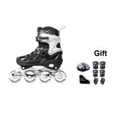 [Upgraded Double Buckle-Exclusive]Black+Backpack+Helmet Protective Gear 7-Piece Set+Gift Pack