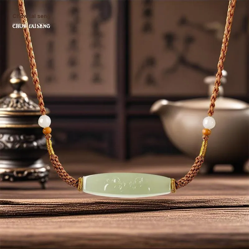 CHOW TAI SENG Pendants Green Jade Unisex-3