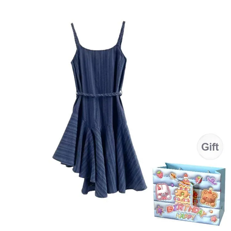 REMOULD Slip Dresses Women's Blue Shopping Bag Included-1
