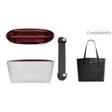 Black Silver City33 Two-Piece Set[Shoulder Strap Pad+Burgundy Waterproof Liner]❤ Compartment Style