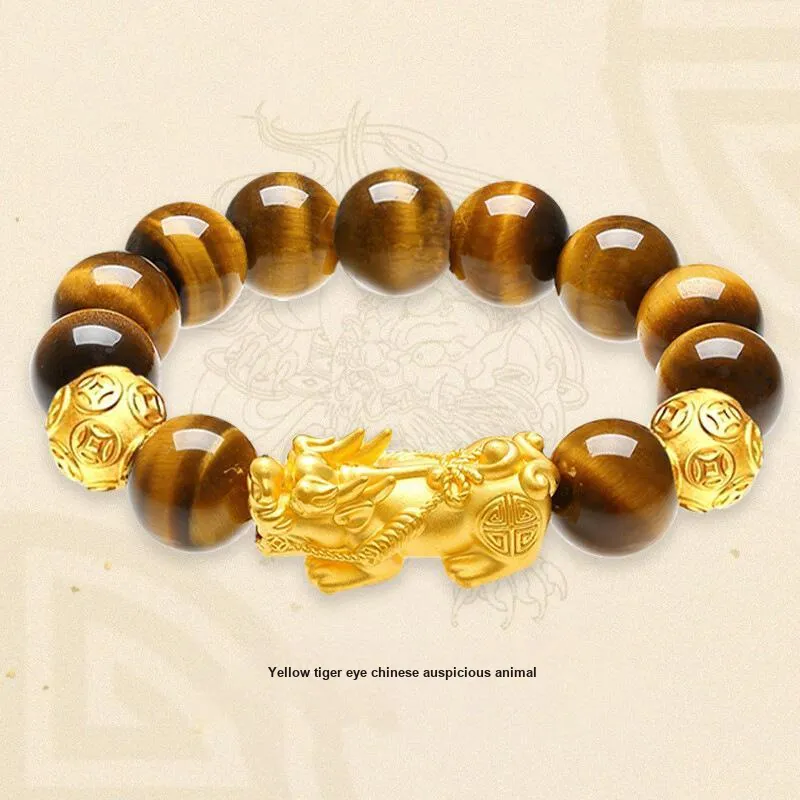 Fengyun Pavilion Tiger's Eye Stone Bracelets Unisex-5
