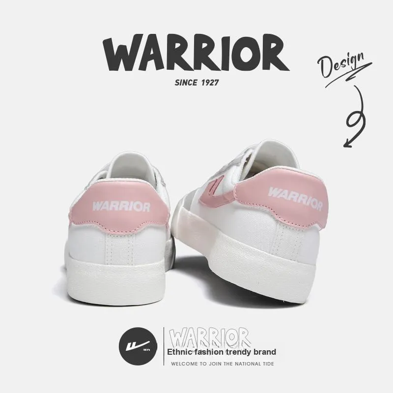 Warrior Coverage Slip Resistant, Abrasion Resistant, Lightweight Low Top Skateboard Shoes Women's White Light Pink Red-3