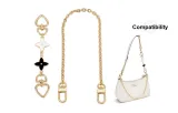 (Gold-Tone) Black White Four-Leaf Clover Extender Chain+Decorative Chain 40cm