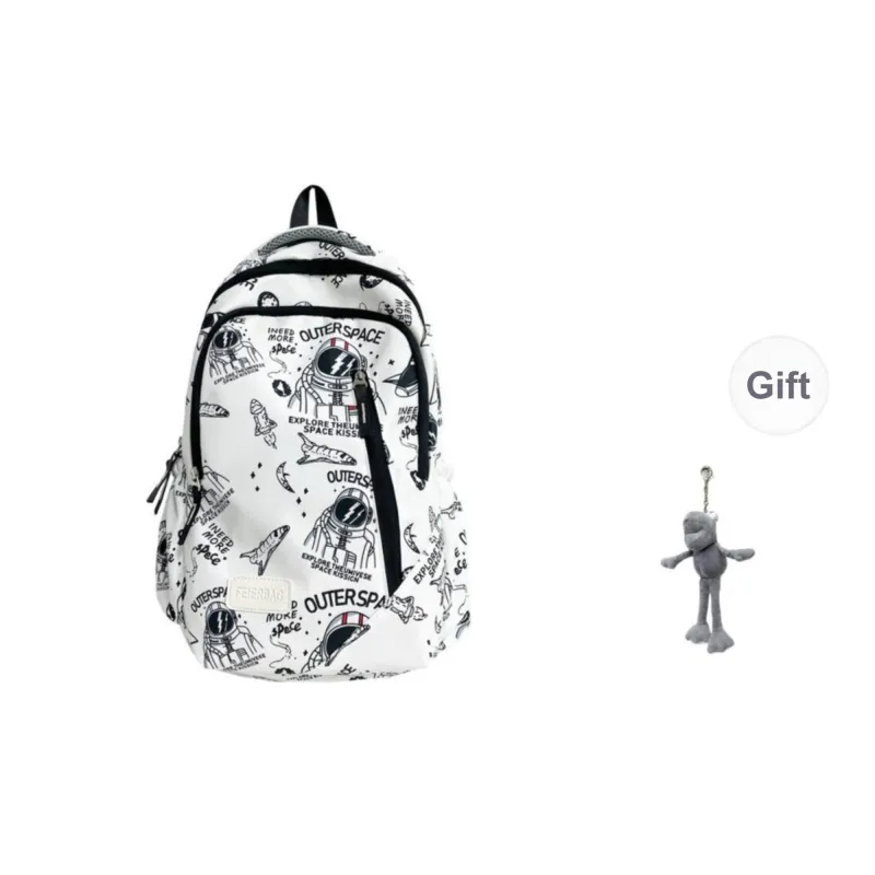 BAODIDAISHU Nylon Backpack Laptop Bag Regular Unisex White, Black-1